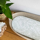 Changing Basket Mat Liner - Linear Leaf - Sage Green