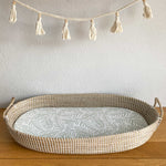 Changing Basket Mat Liner - Linear Leaf - Sage Green Mama Shack
