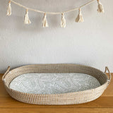 Changing Basket Mat Liner - Linear Leaf - Sage Green Mama Shack