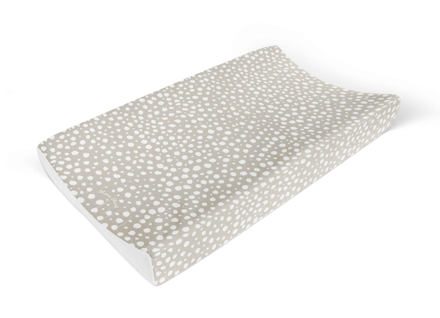 Anti Roll Changing Mat Taupe Spotty