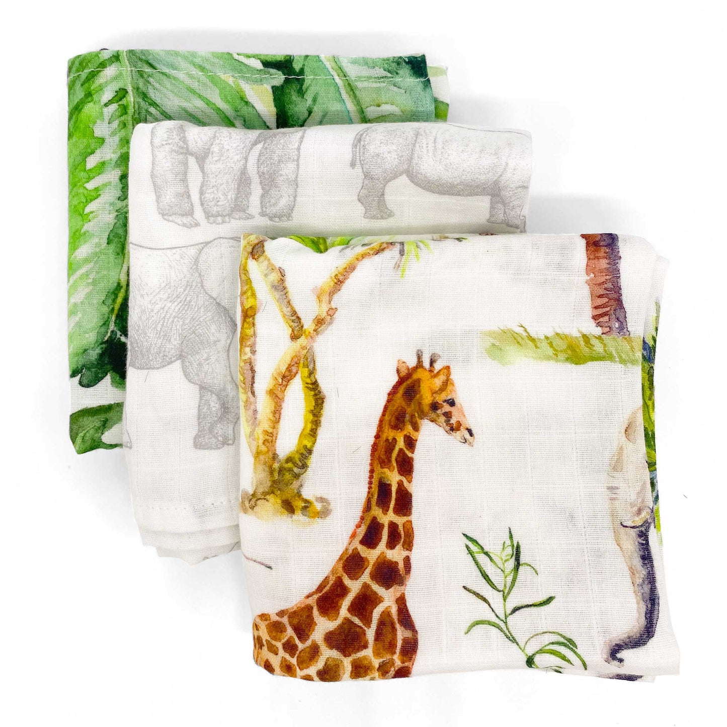 Organic Muslin Squares - Set of 3 - Safari