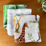 Organic Muslin Squares - Set of 3 - Safari