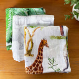 Organic Muslin Squares - Set of 3 - Safari