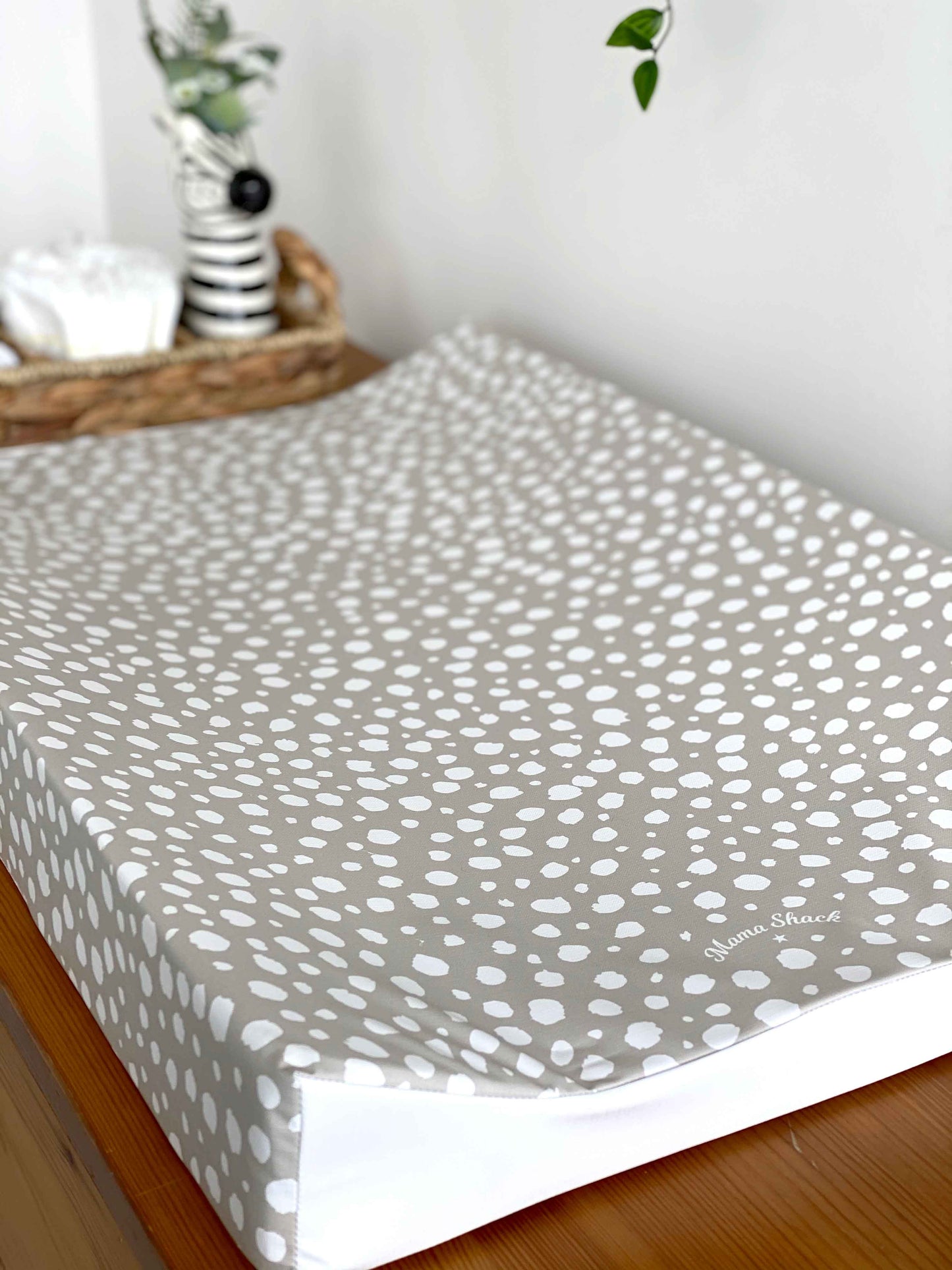 Anti Roll Changing Mat Taupe Spotty