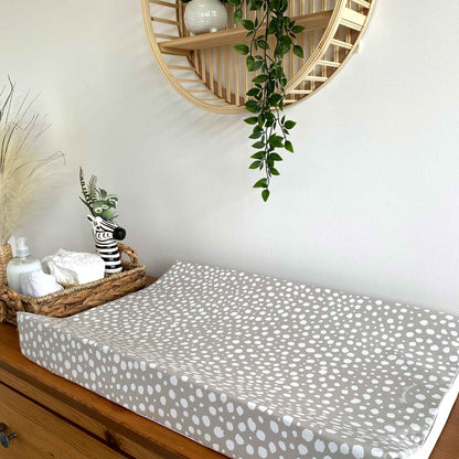 Anti Roll Changing Mat Taupe Spotty