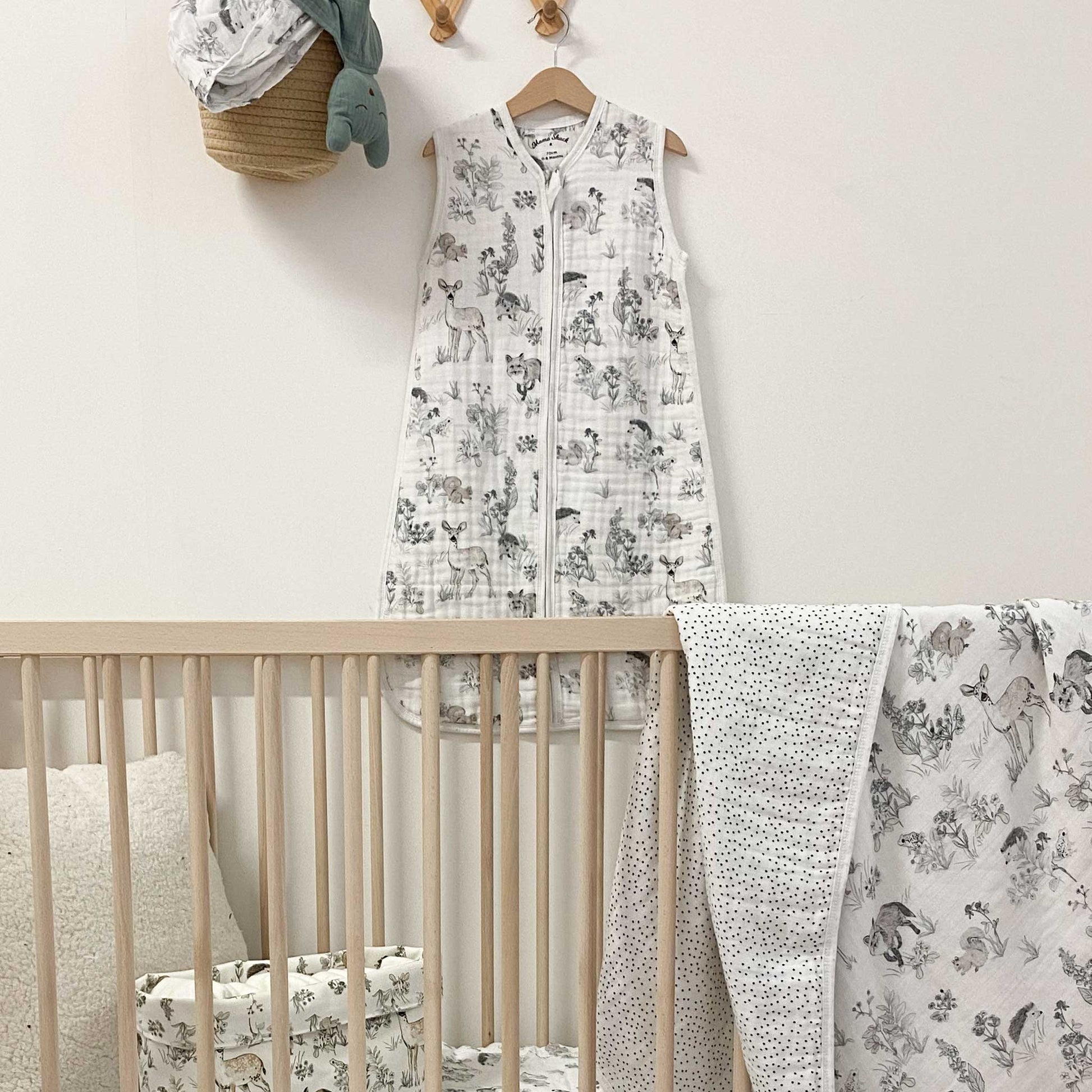 Muslin Baby Sleeping Bag - Woodland