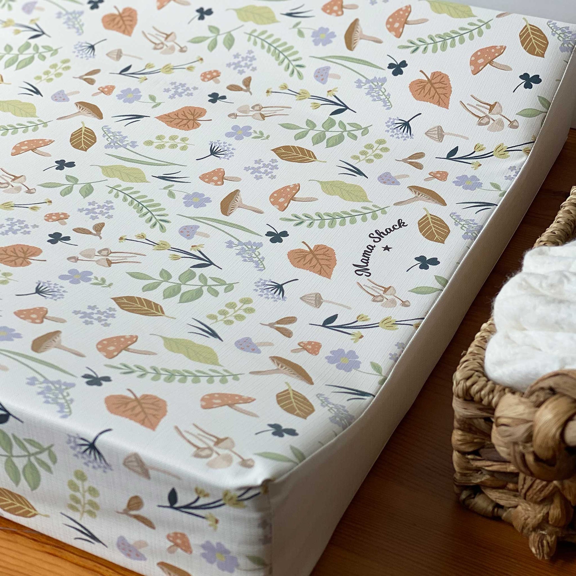 Anti Roll Changing Mat - Woodland Leaves