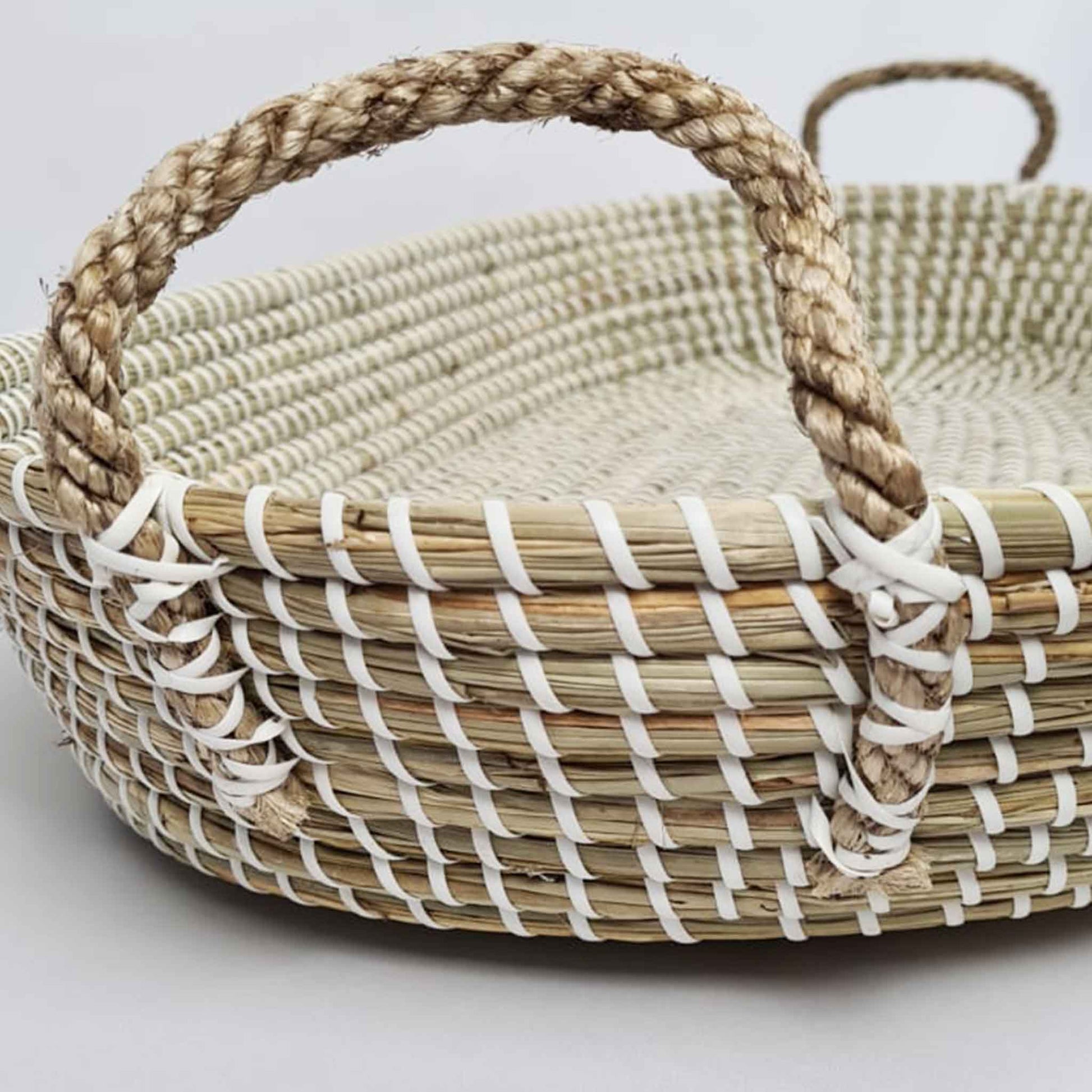 Changing Basket - Seagrass White & Natural