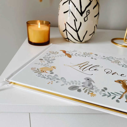 Baby Memory Book - Woodland Animals and Gold Foil