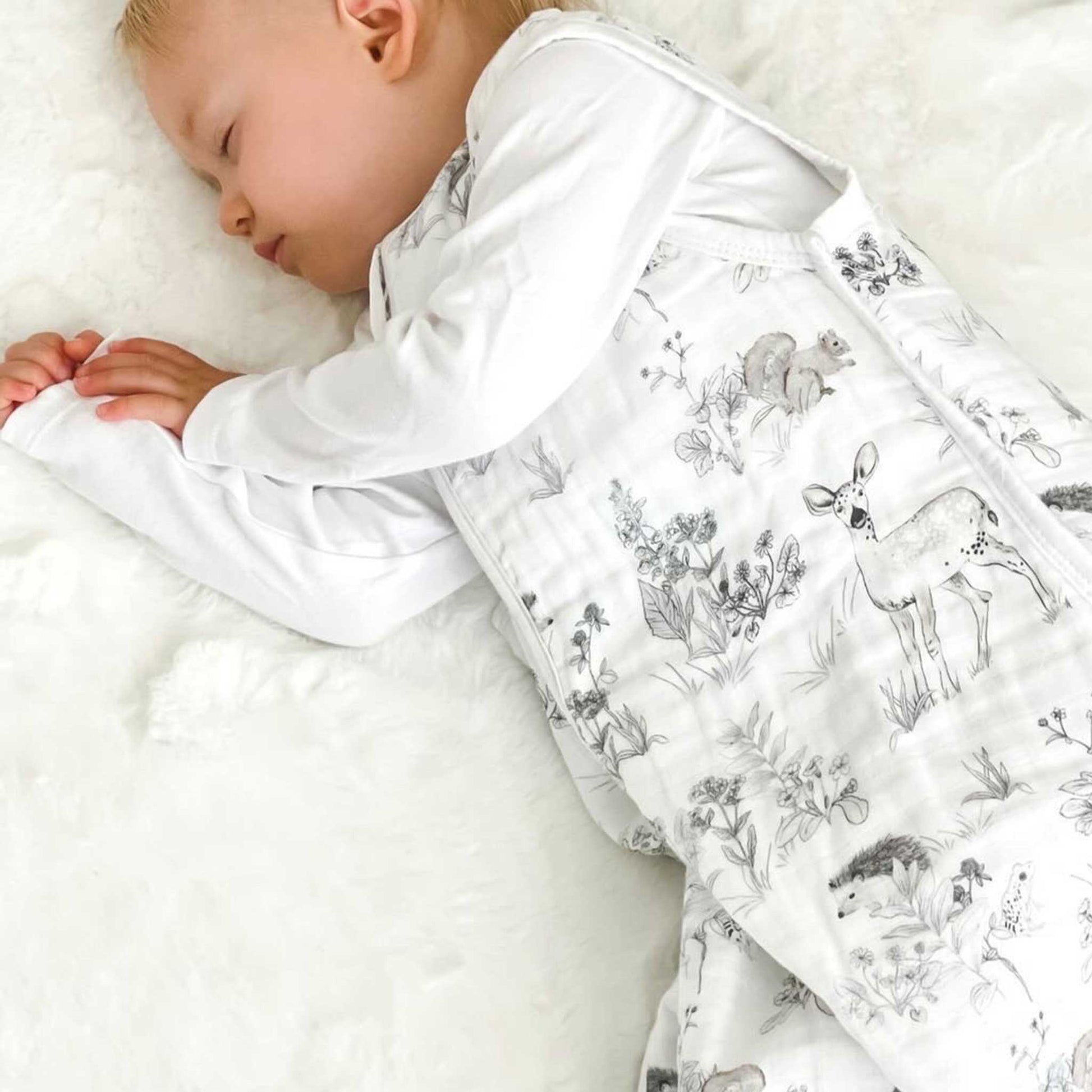 Muslin Baby Sleeping Bag - Woodland