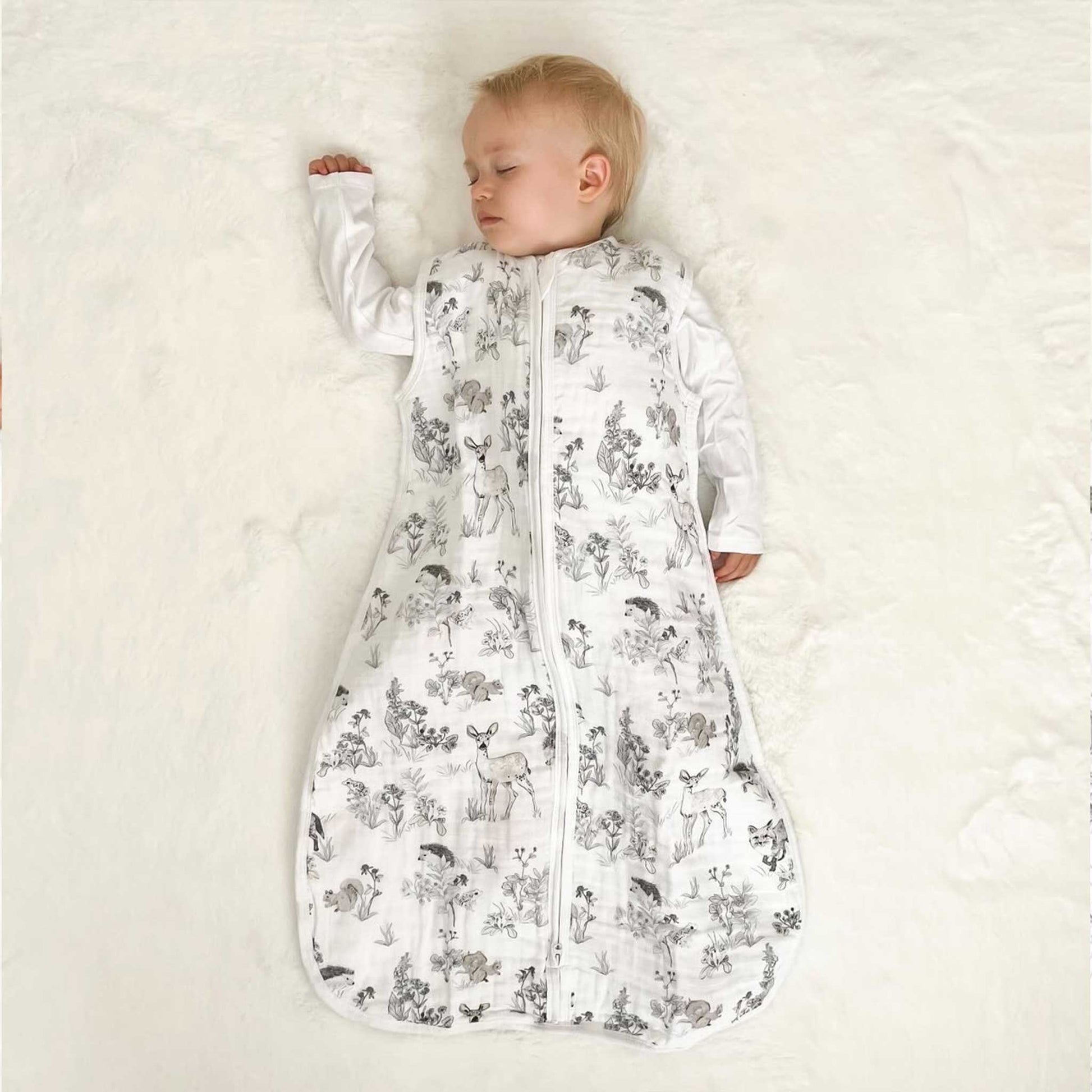 Muslin Baby Sleeping Bag - Woodland