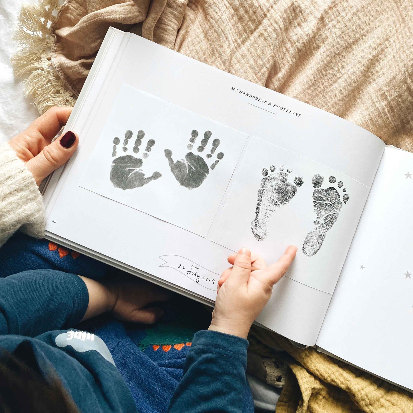 Baby Memory Book - Woodland Animals and Gold Foil