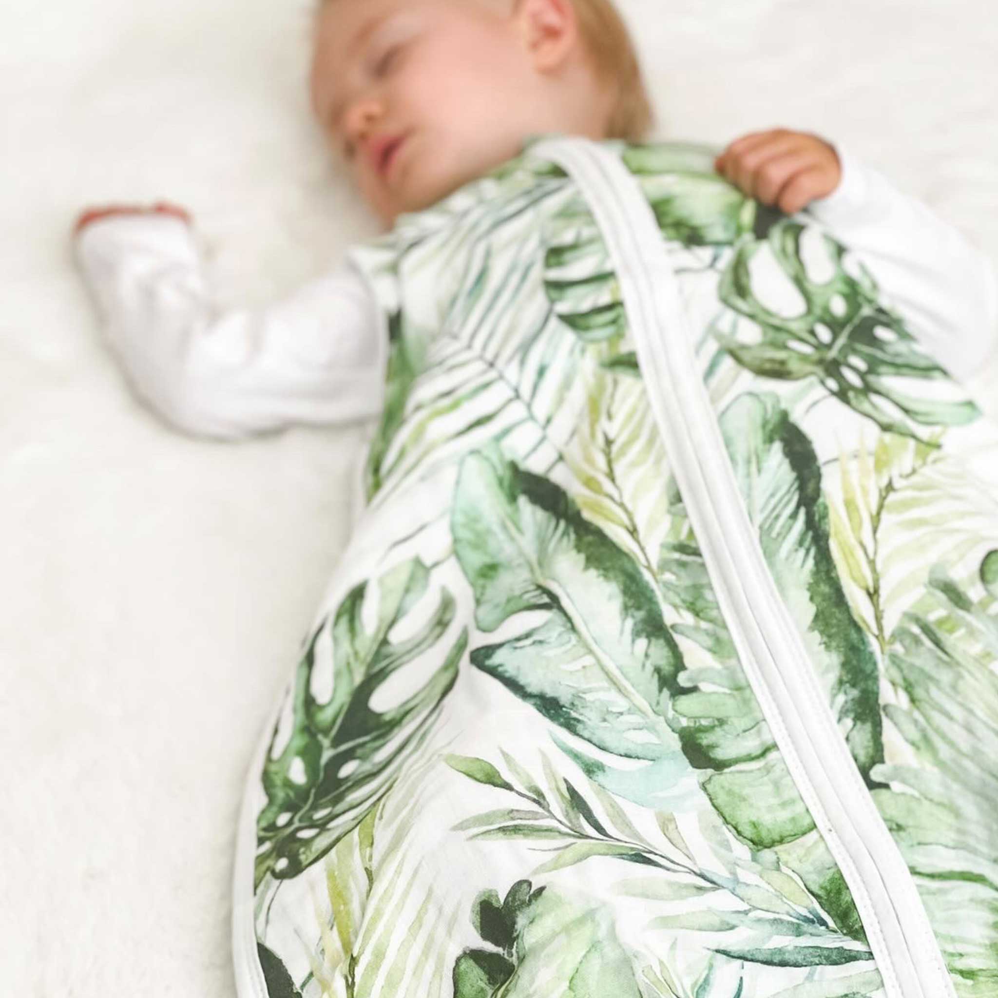 Muslin Baby Sleeping Bag - Banana Leaf