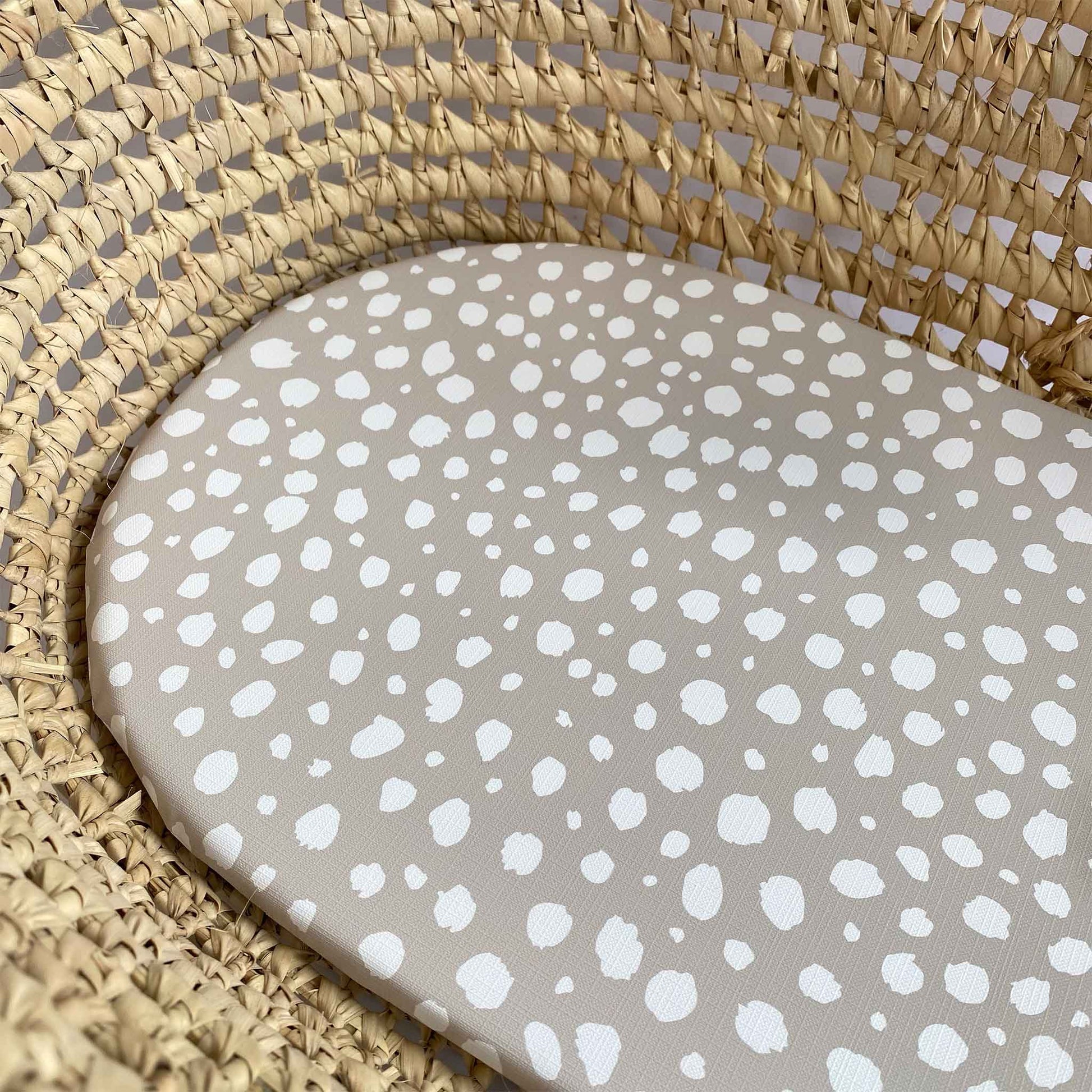 Changing Basket Mat Liner - Taupe Spotty