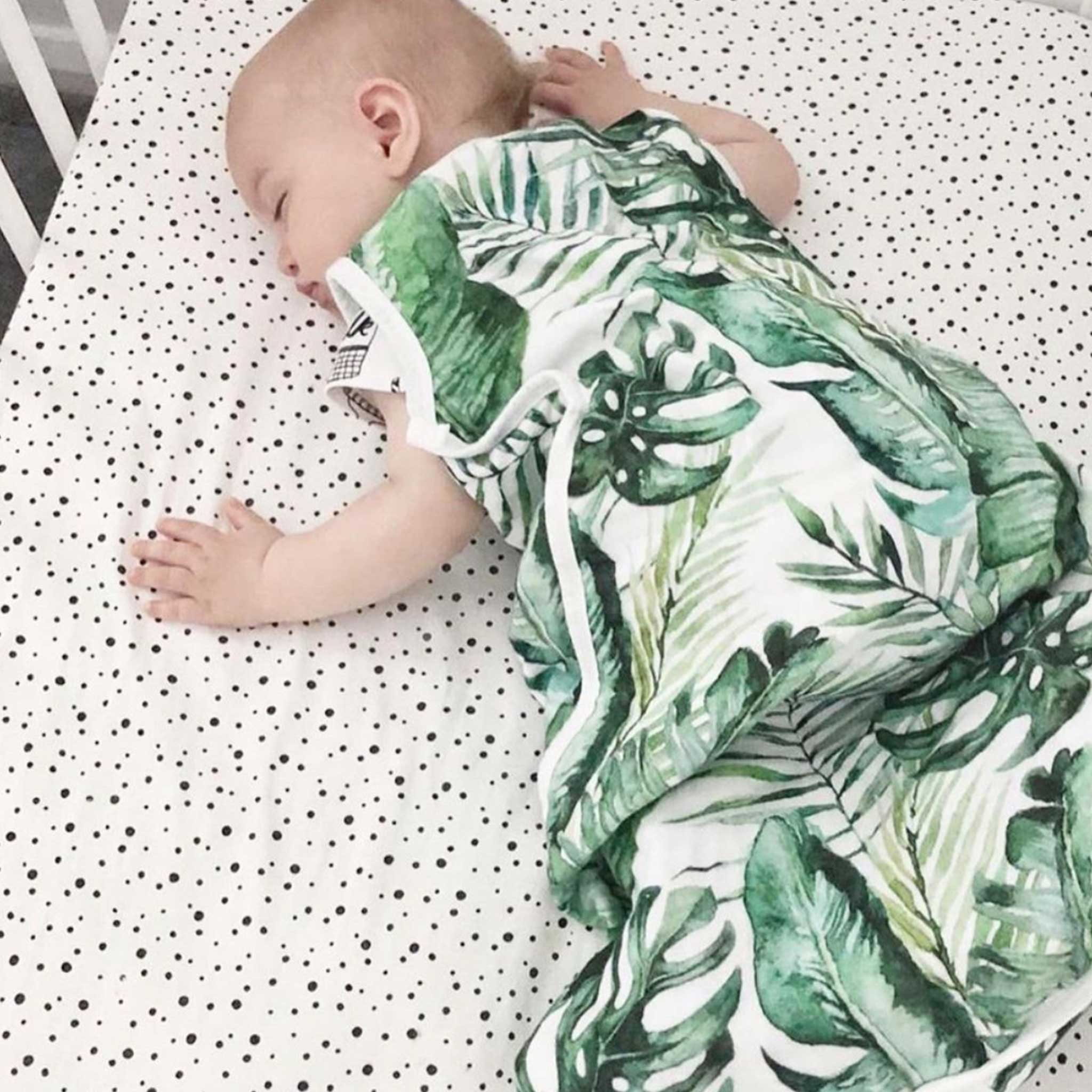 Muslin Baby Sleeping Bag - Banana Leaf