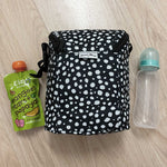 Insulated Baby Bottle and Lunch Bag - Black Spotty