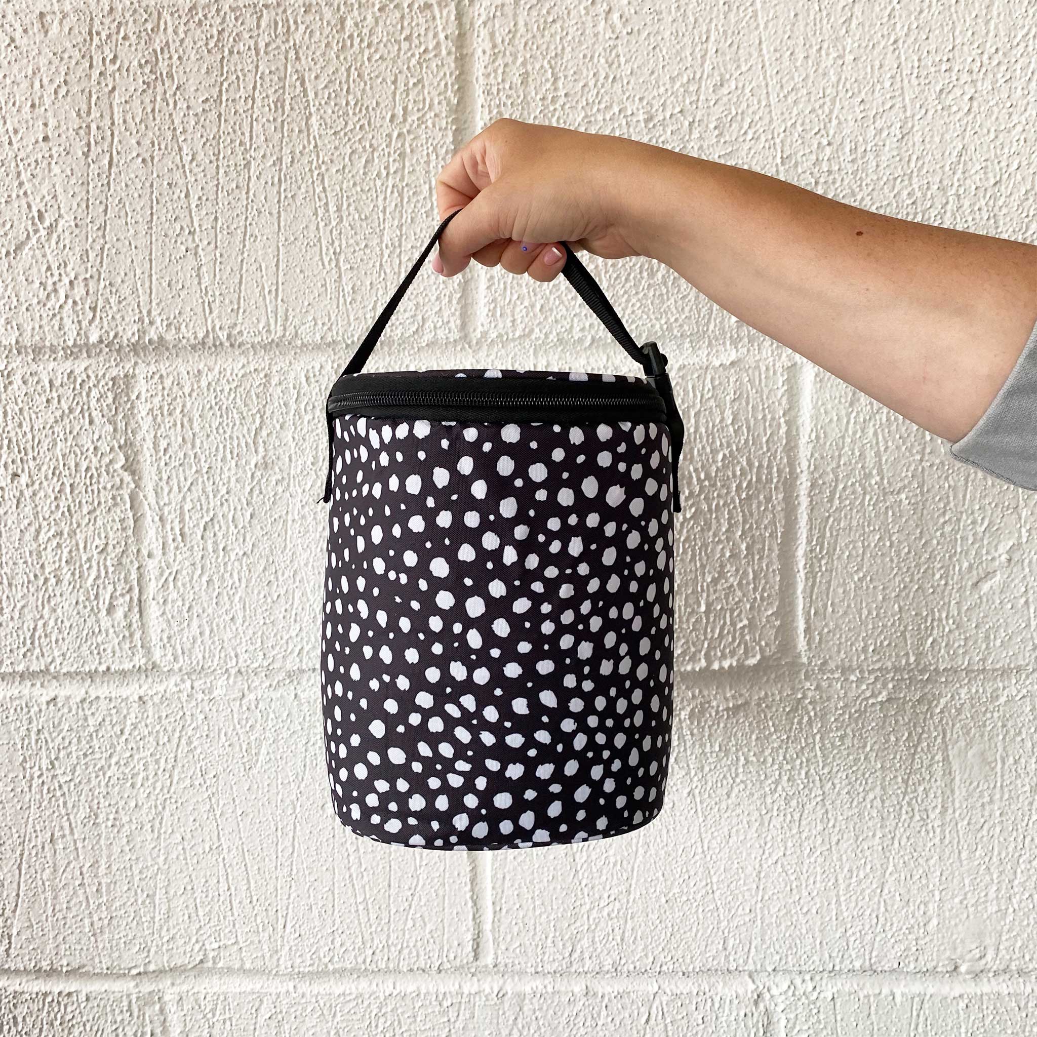 Insulated Baby Bottle and Lunch Bag - Black Spotty