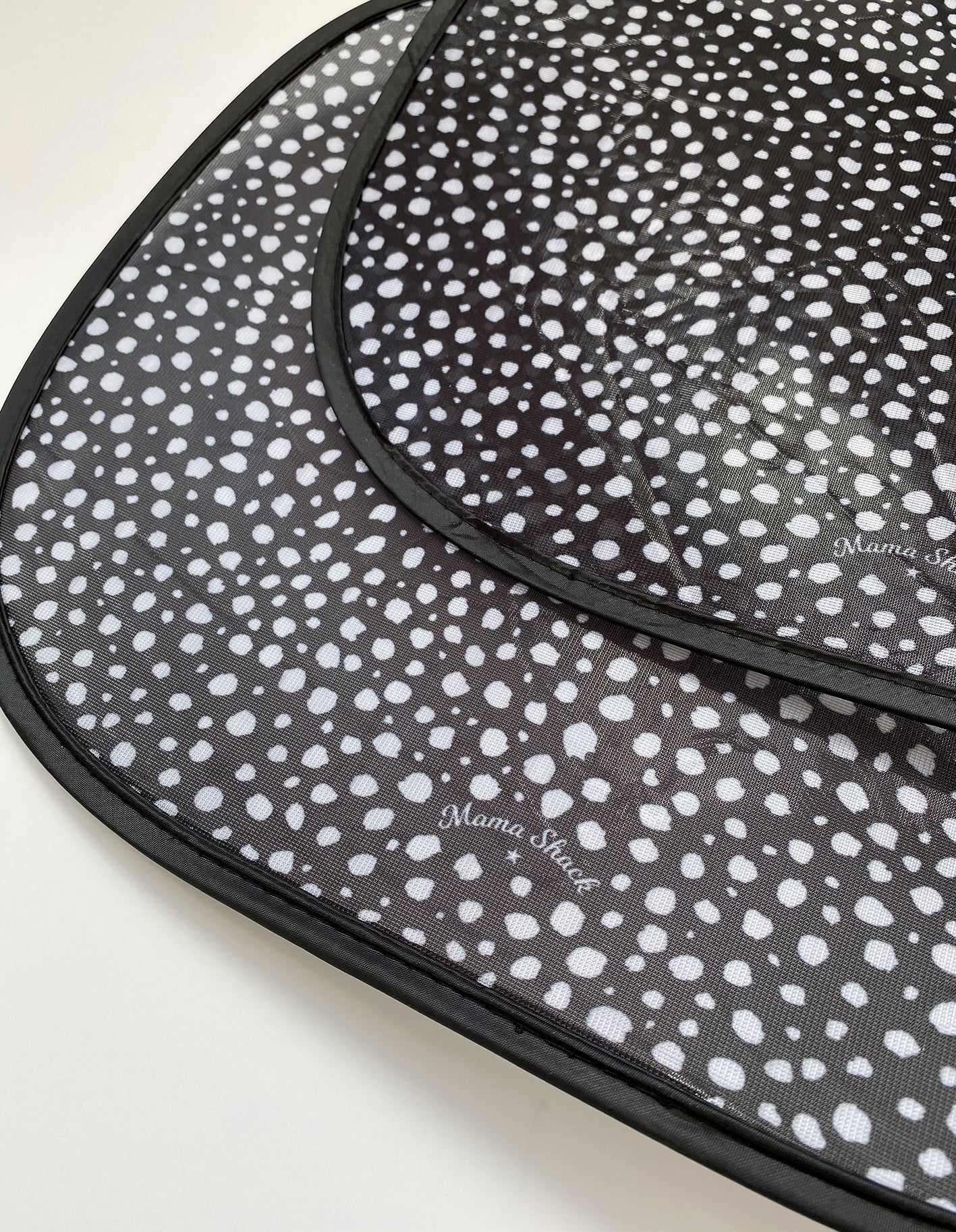 Large - Car Window Shades - Monochrome Dotty