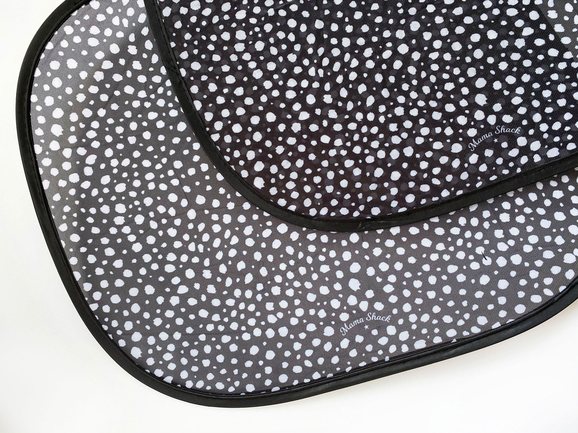 Large - Car Window Shades - Monochrome Dotty